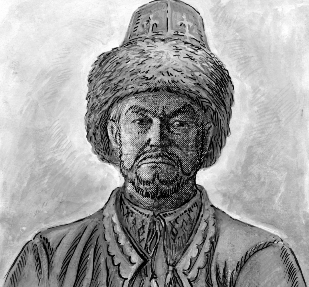 Рисунок из журнала "Ватандаш", на рисунке, вероятно, тот самый Исмагил Тасимов