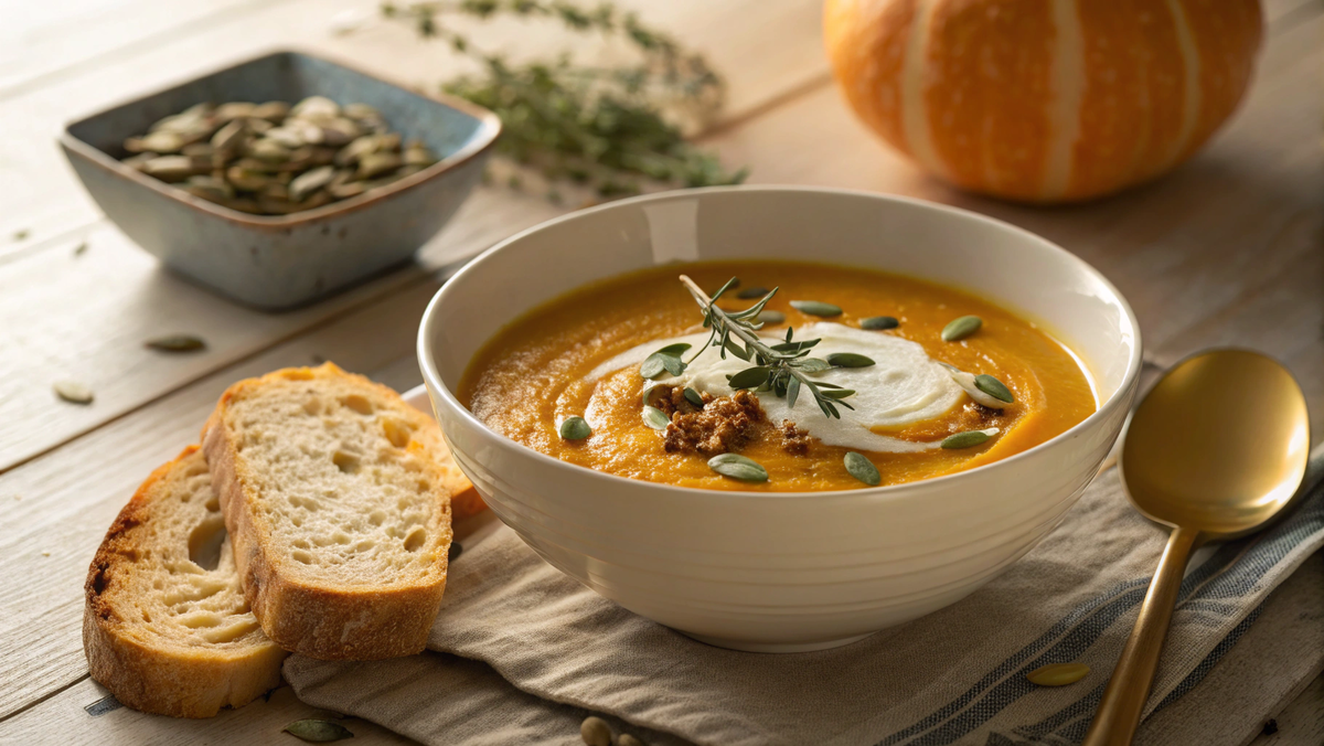 Фото: Тыквенного супа-пюре с имбирем