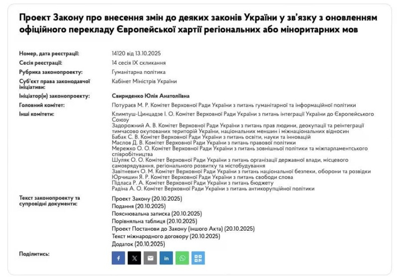    На Украине исключают русский из списка охраняемых Хартией региональных языков