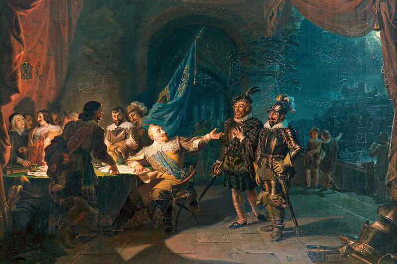 Густав II Адольф на переговорах во время Тридцатилетней войны