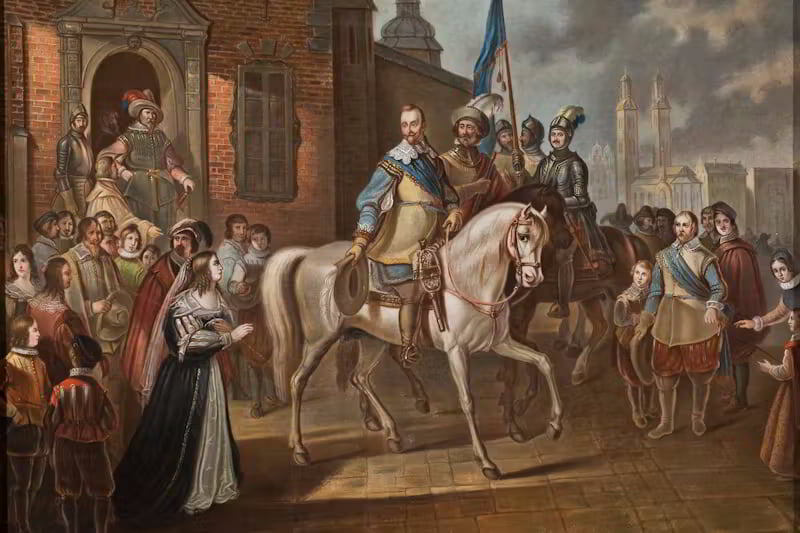 Густав II Адольф прощается с королевой Марией Элеонорой в Эрфурте