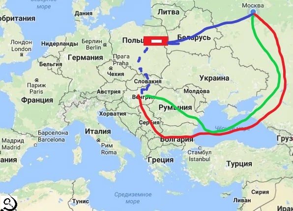   Варианты маршрута борта №1 в Венгрию