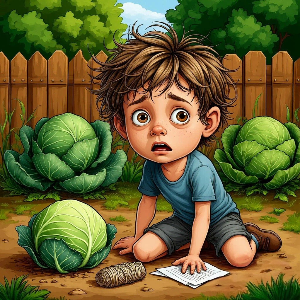 Находка на грядке с капустой.