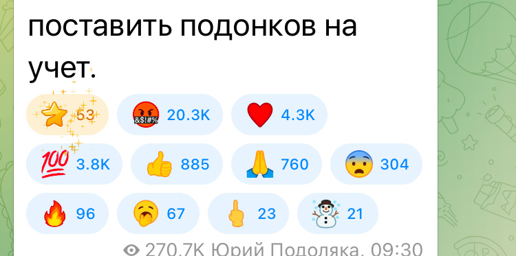 Скриншот из ТГК Мир сегодня с Юрий Подоляка