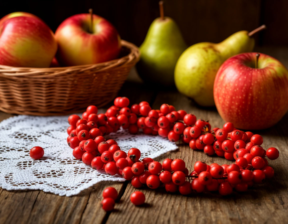 Рябиновые бусы. Картинка создана автором при помощи *Шедеврум