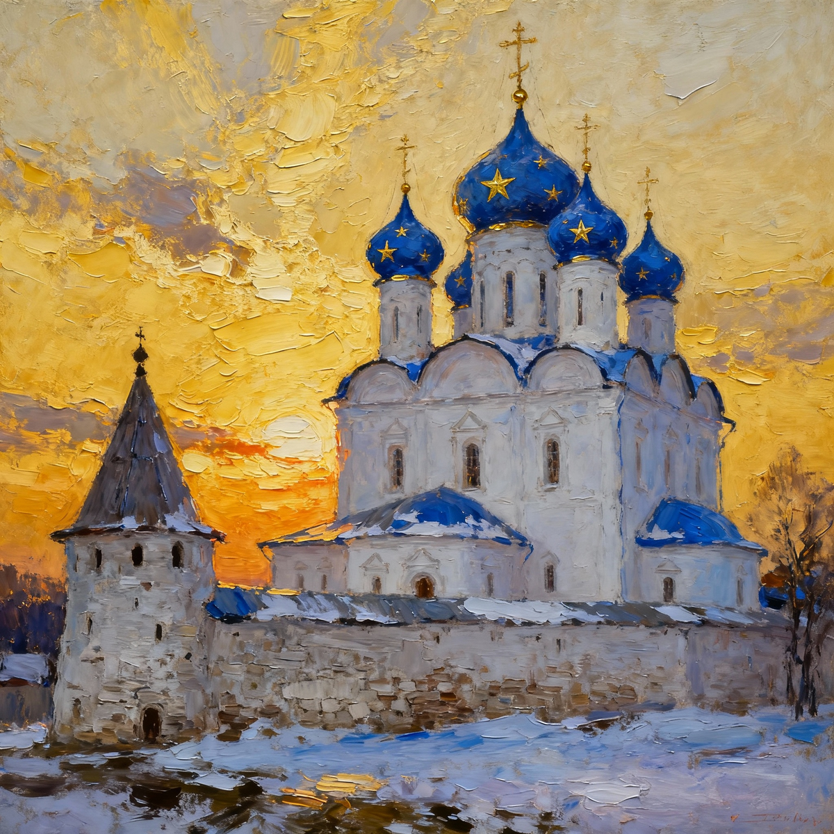 Рождественский собор Суздаля на рассвете