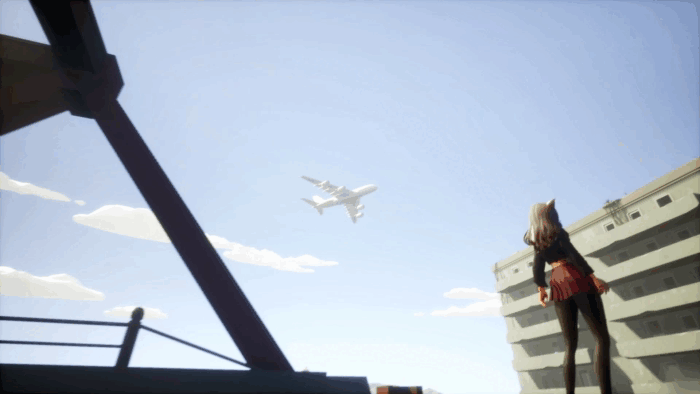 Gif картинка "Падающий самолёт"