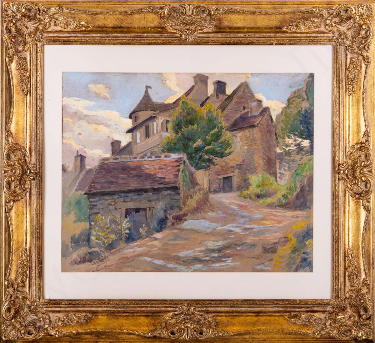 Старый дом, 1900-е гг., материалы: картон серый, темпера, размеры: 44 х 57,5 см. Источник:  https://artistic-auction.ru