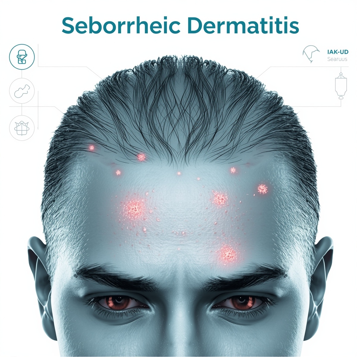 Себорейный дерматит поражает участки кожи с активными сальными железами — чаще всего голову, лицо и грудь.