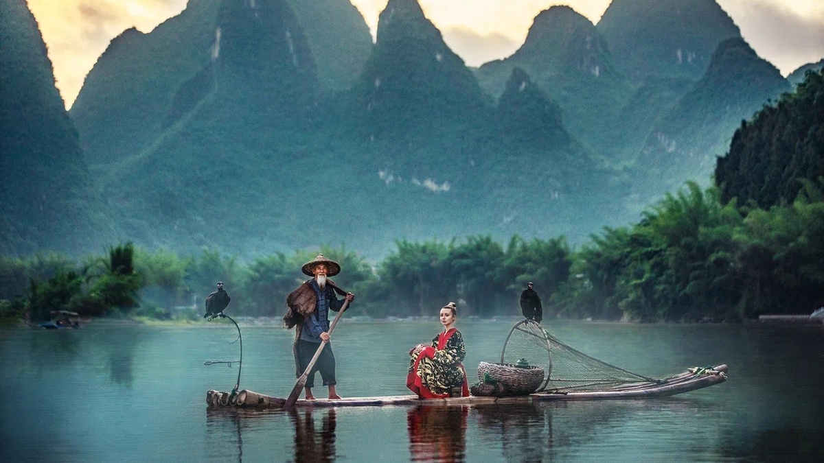 Натали Османн. Фото на реке Ли в провинции Гуйлинь.