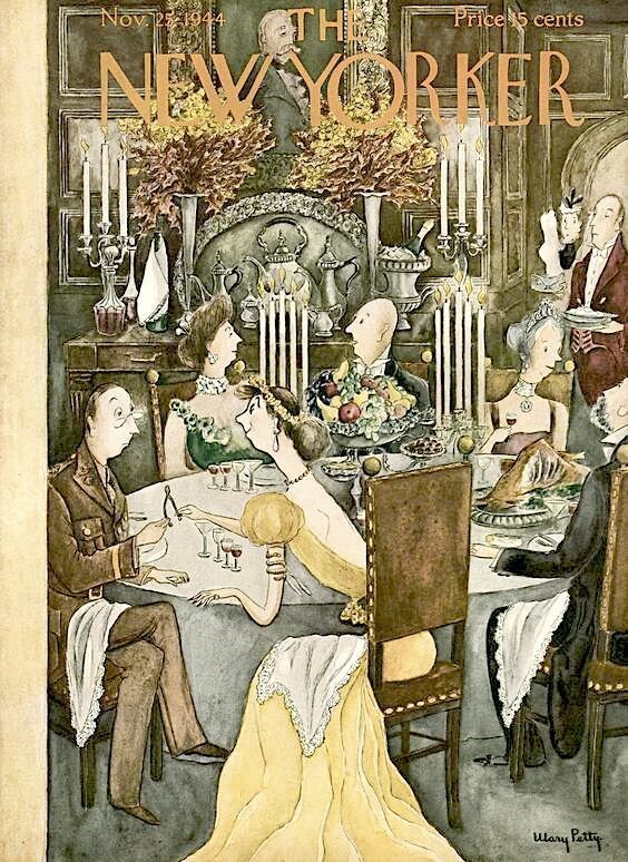   (Mary Petty). .   The New Yorker. ,  25. 1944.       -,      ,       .  ..