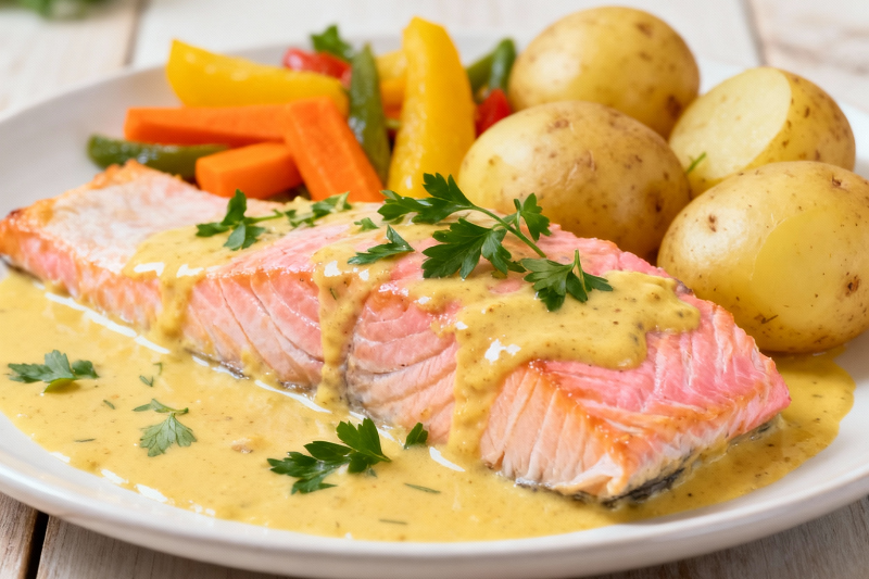 Сочная горбуша с гарниром