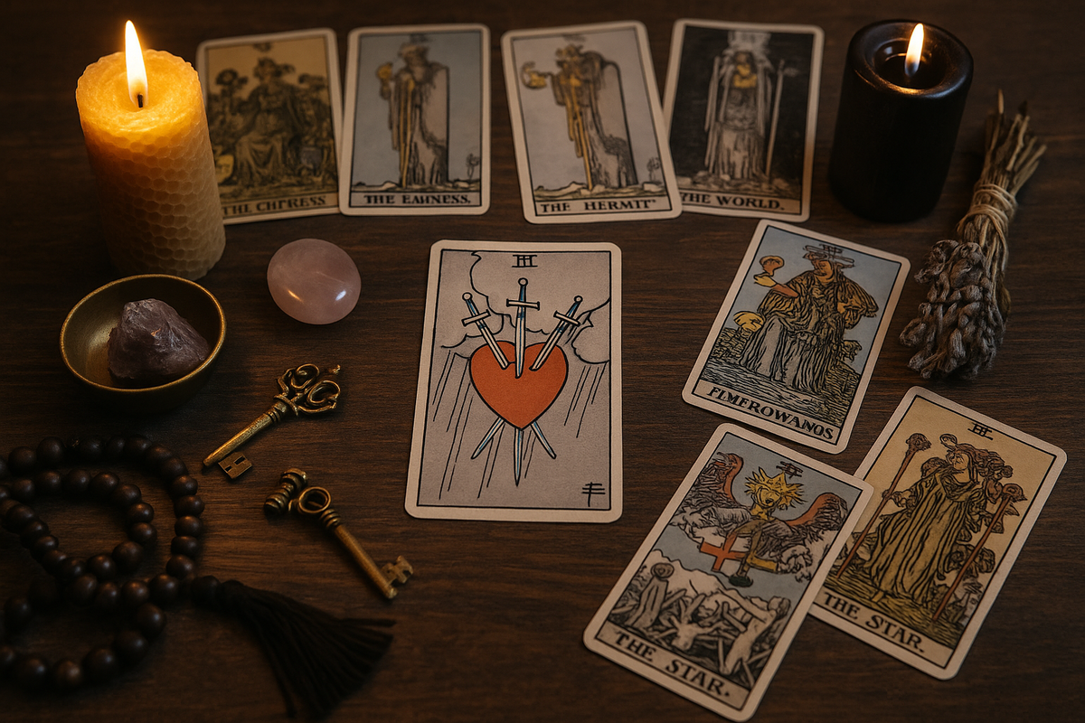 Старшие Арканы в раскладе с 3 Мечей