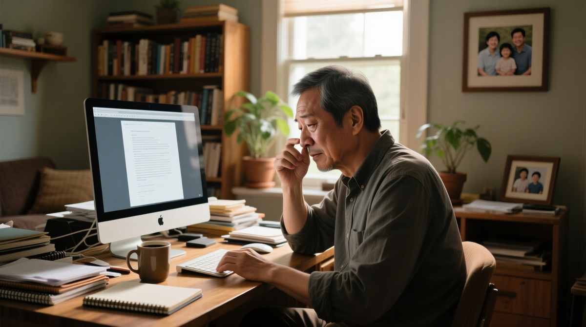    Рука тянется к лицу, когда мозг перегружен задачами