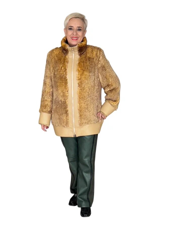 Переделка трикотажного жакета из меха шиншиллы. Ателье Ирины Берзиной.