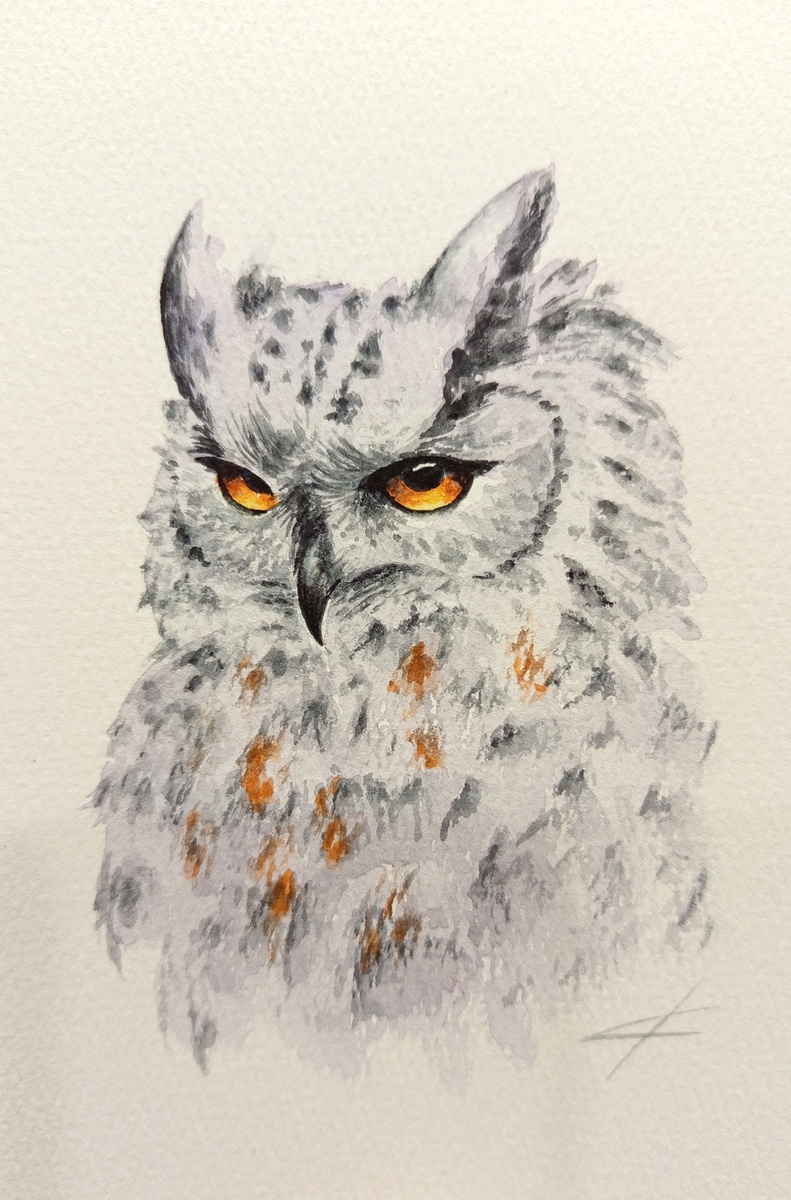 Акварелька моя ) Всё учусь, всё стараюсь...