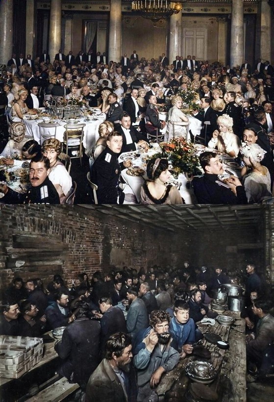 Бал дворян и столовая для бедных. Фото из открытого доступа