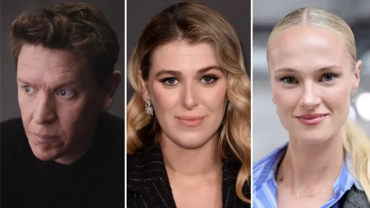 L-R: Sam Spruell, Honor Swinton Byrne & Jessica MadsenPip/Getty Images