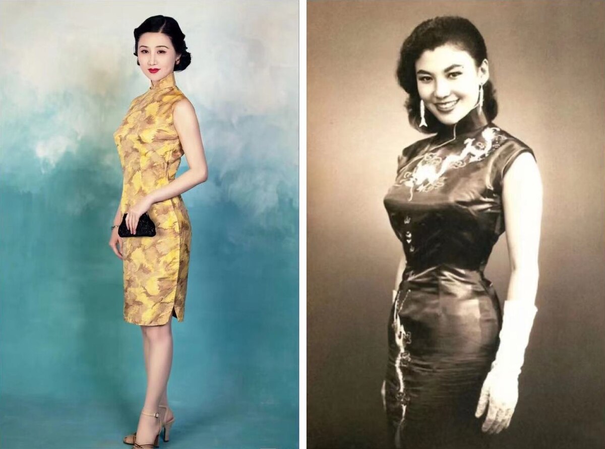 Костюм Чжан Чжунвэнь с экстремально заостренной грудью в 1950-х годах. Источник: https://www.cls.cn/detail/775071