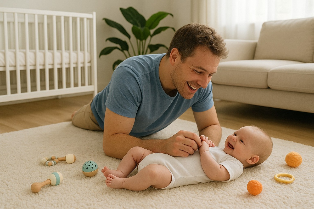 Молодой папа новорожденного