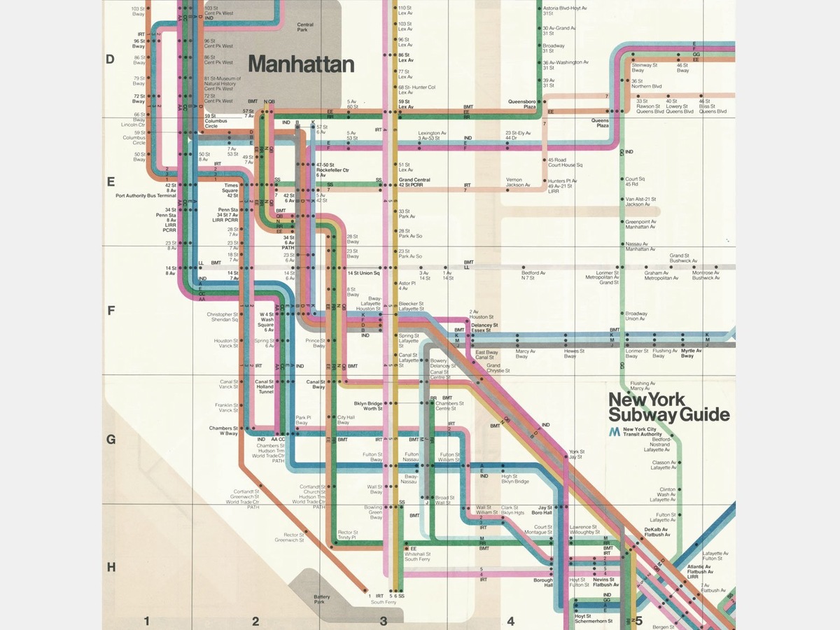 Карта метро Нью-Йорка. Изображение: Массимо Виньелли / collection of Cooper Hewitt