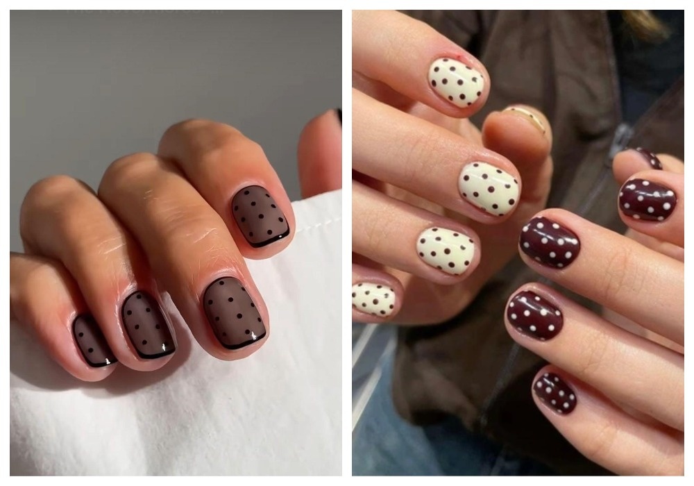 Маникюр в горошек