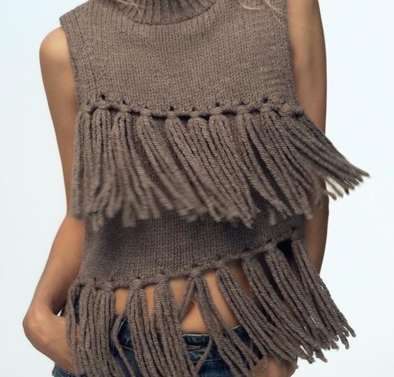 Бахрома в вязании, подборка.