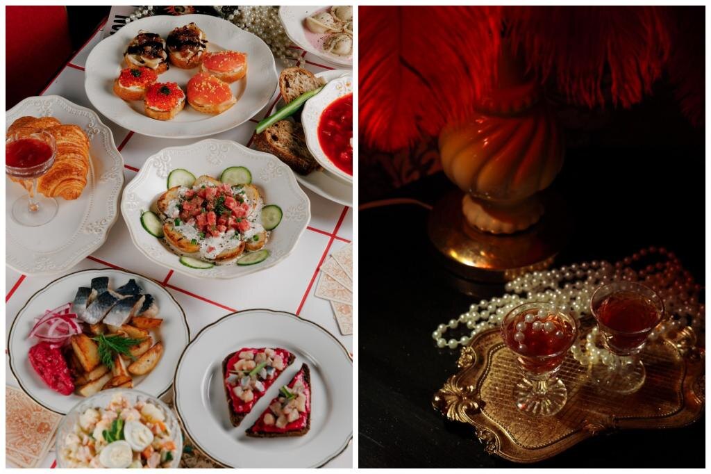 Блюда и настойки в рюмочной «Богема». Фото: соцсети проекта.