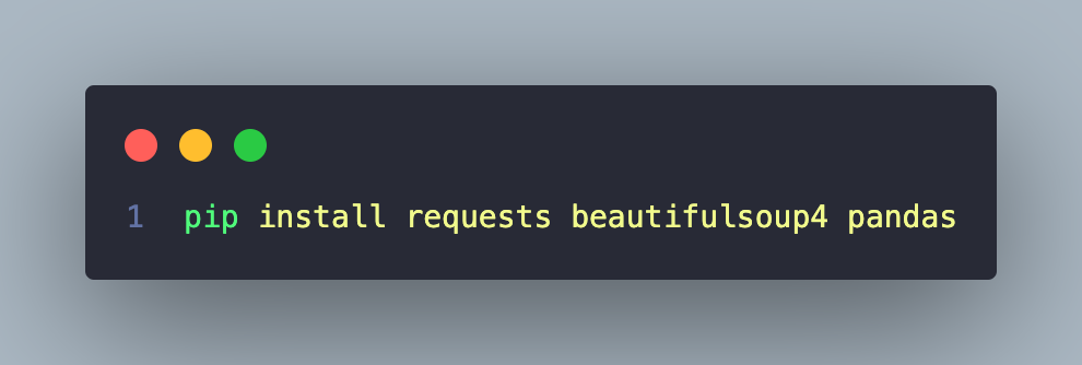 ставим через терминал три библиотеки