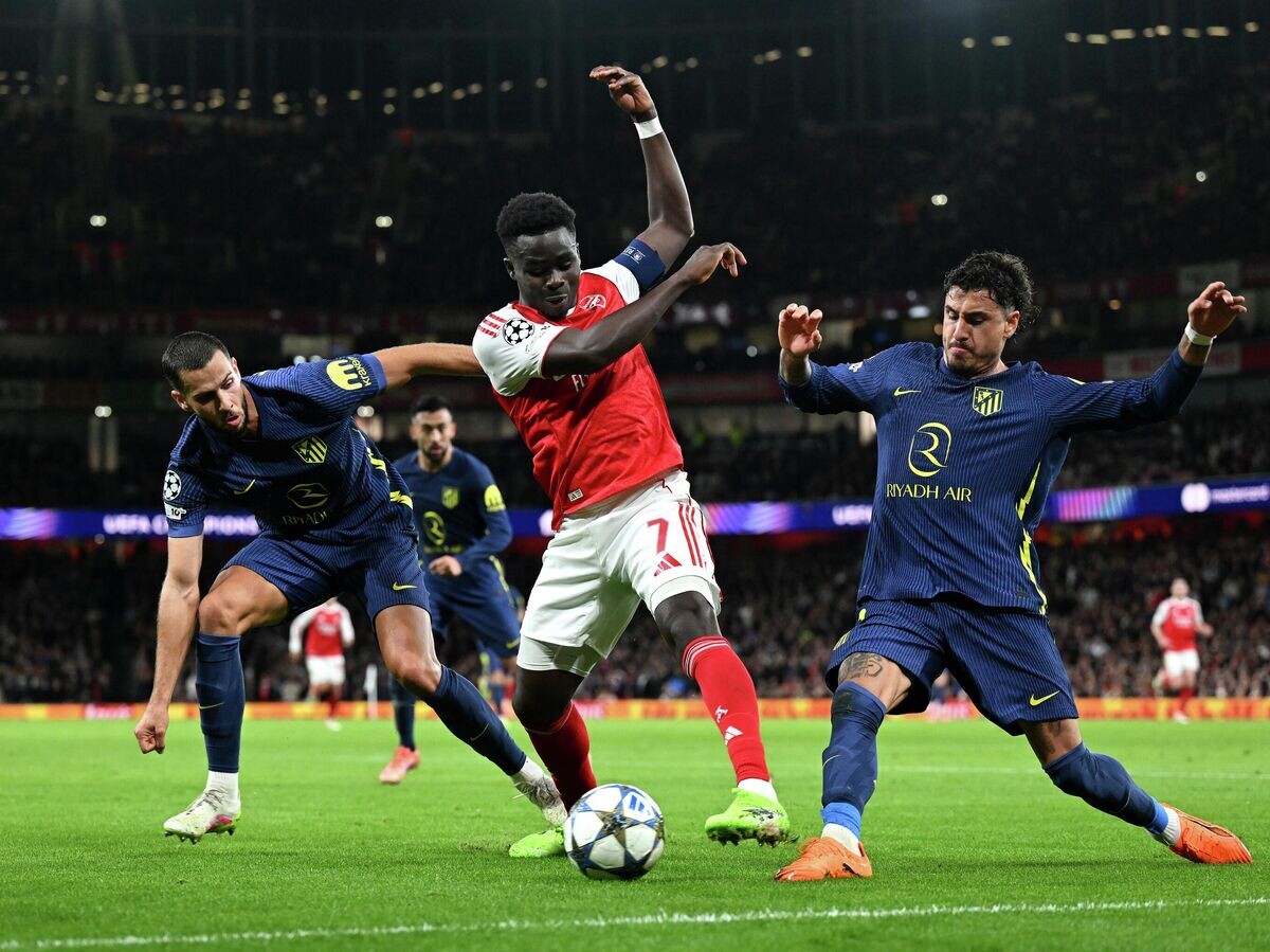    Эпизод матча ЛЧ "Арсенала" против "Атлетико"© Getty Images / Stuart MacFarlane