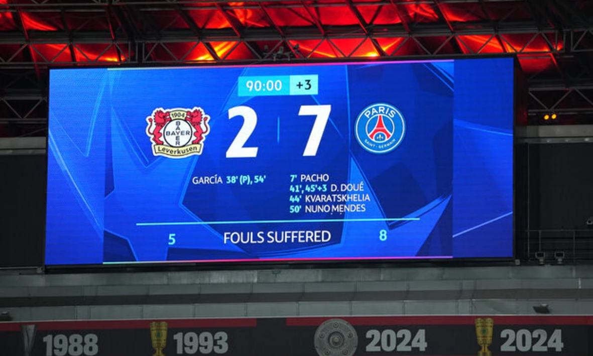 Матч "Байер" - "ПСЖ" завершился с удивительным счетом. Фото: соцсети