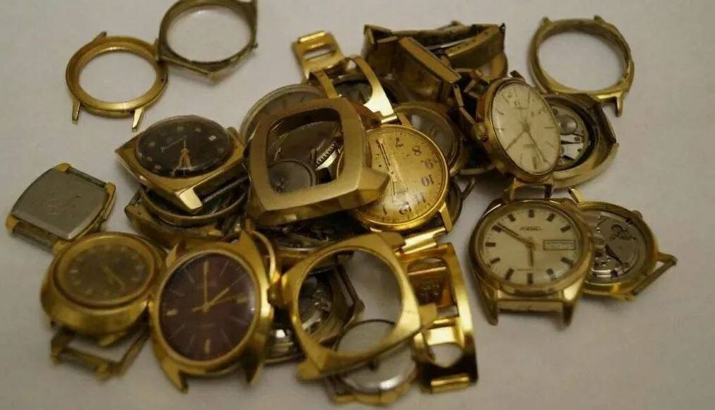 Позолоченные советские часы 