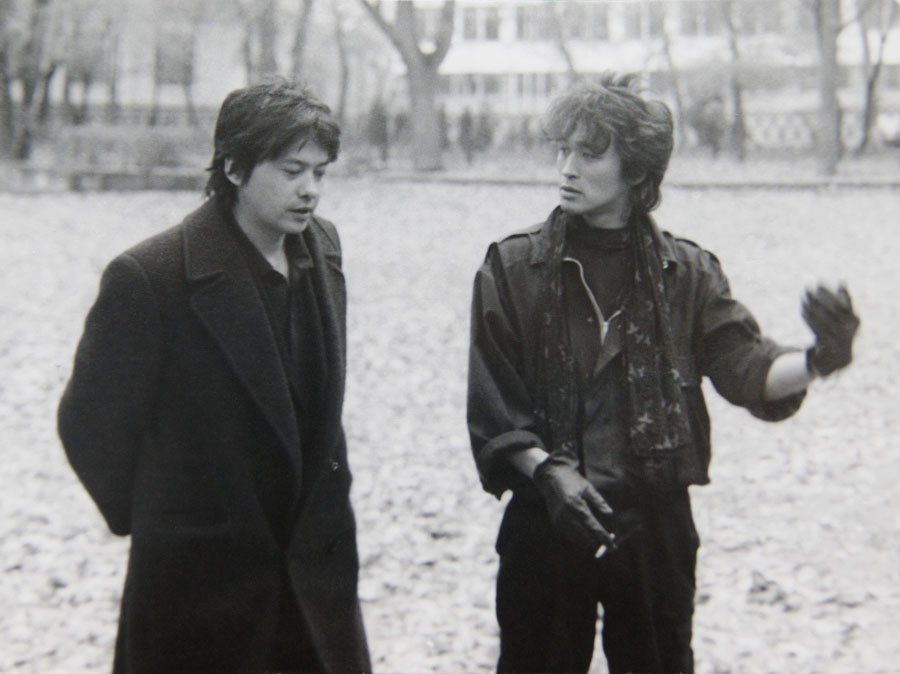 Виктор Цой и Рашид Нугманов на съёмках фильма "Игла"