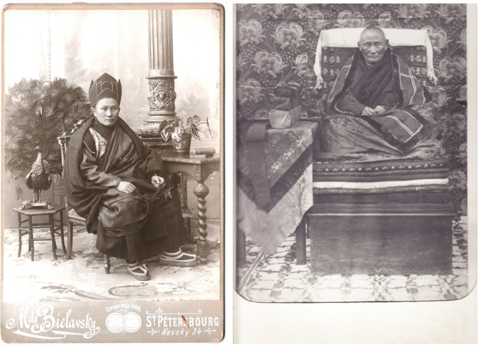 Агван Доржиев в молодости и старости.