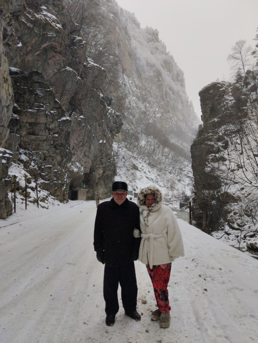  Мы с папой в горах в феврале 2025