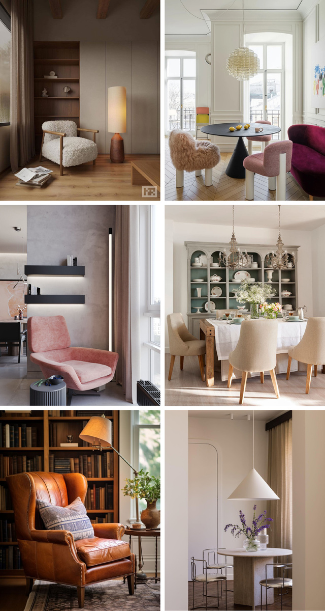 Зоны кресла для чтения и столовой