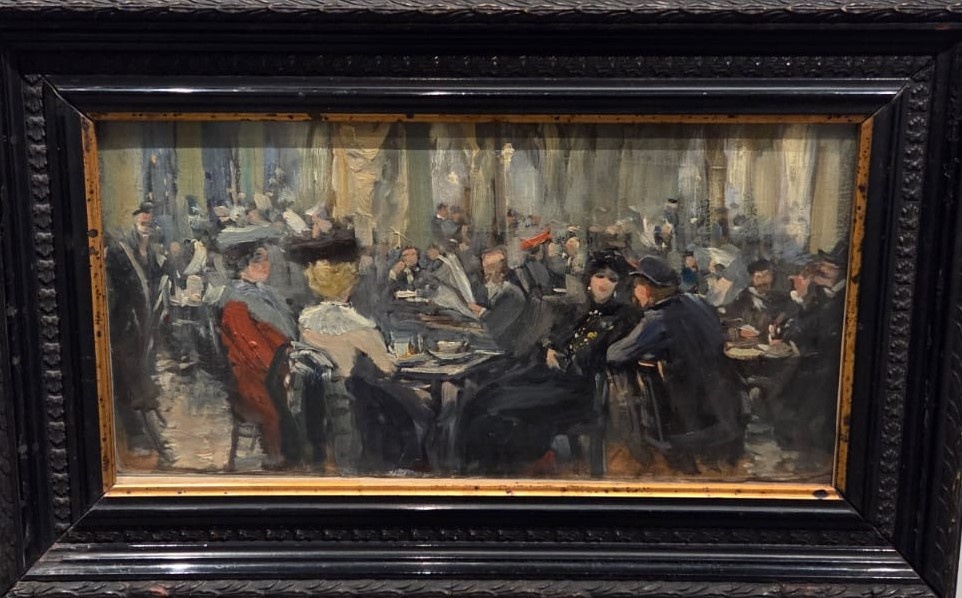 Алексей Степанов. В кафе Филиппова. Этюд. 1900-1910 картон, масло