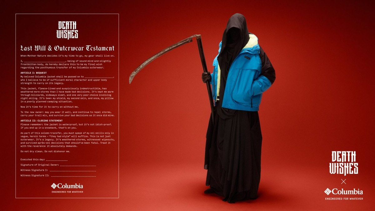 Columbia вшила в куртки «Завещание для верхней одежды» в рамках новой кампании
