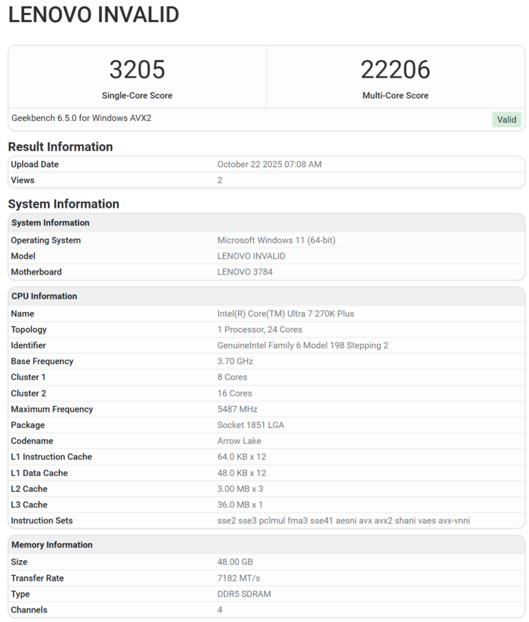     Фото Geekbench
