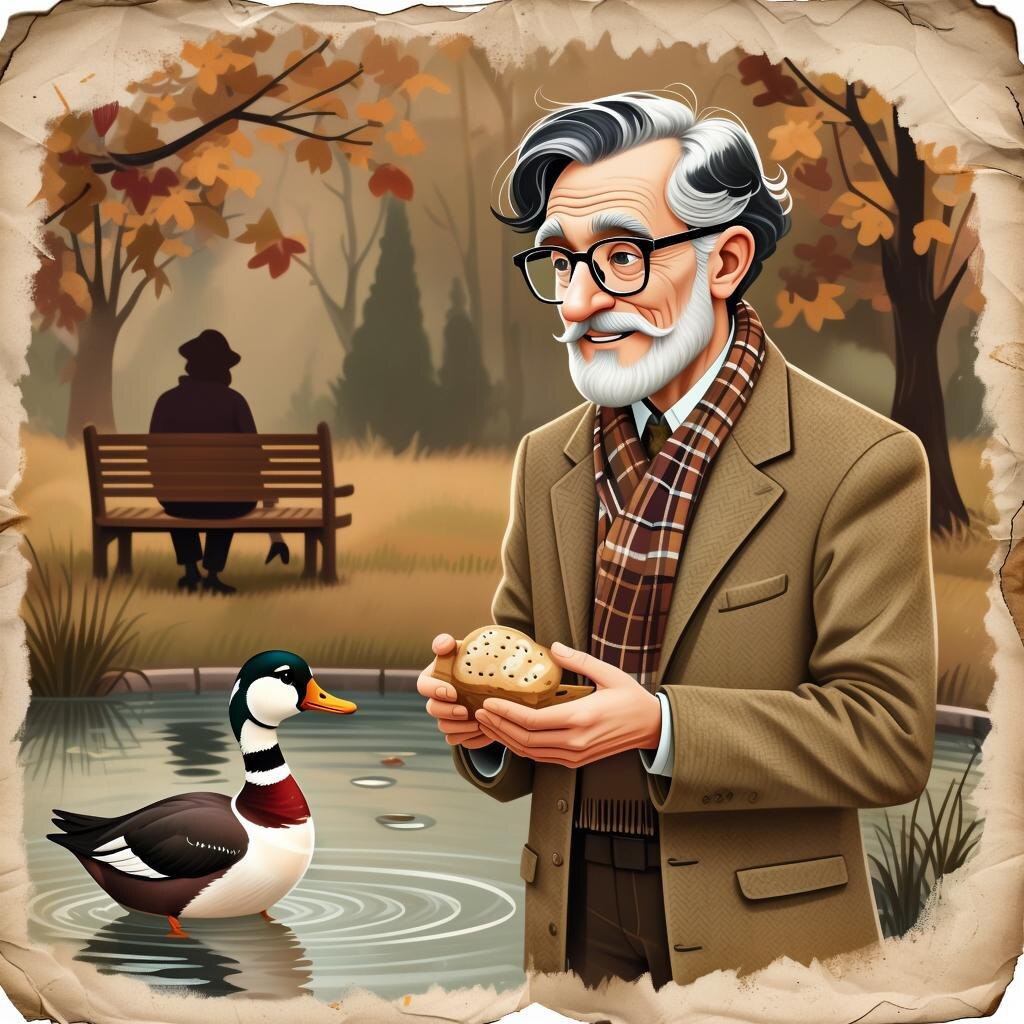 — Я как раз, наблюдая за этими утками, вывел универсальную формулу их миграции к моей булке