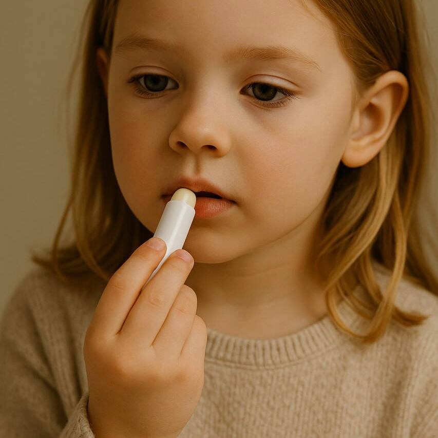 Защищайте губы и лицо ребенка от обветривания с помощью гипоаллергенных средств ухода