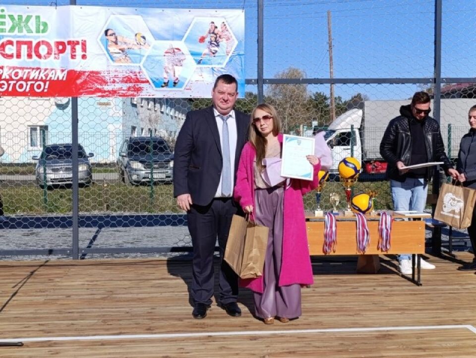    Открытие новой спортплощадки в селе Соузга. Источник: t.me/gromov_maima