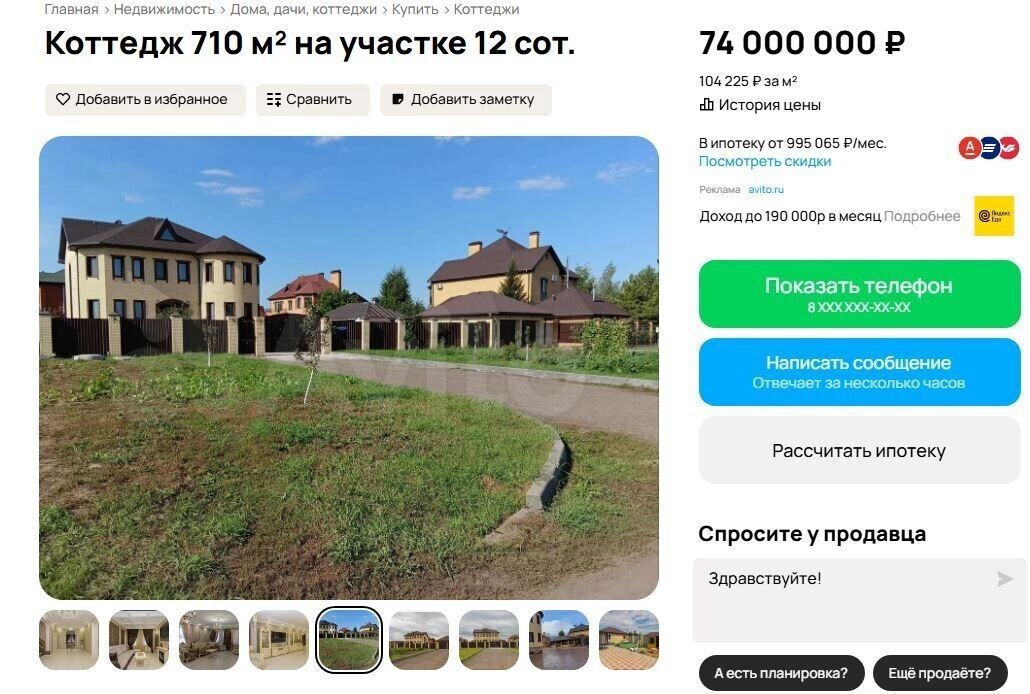     Источник: Скриншот сайта «Авито»