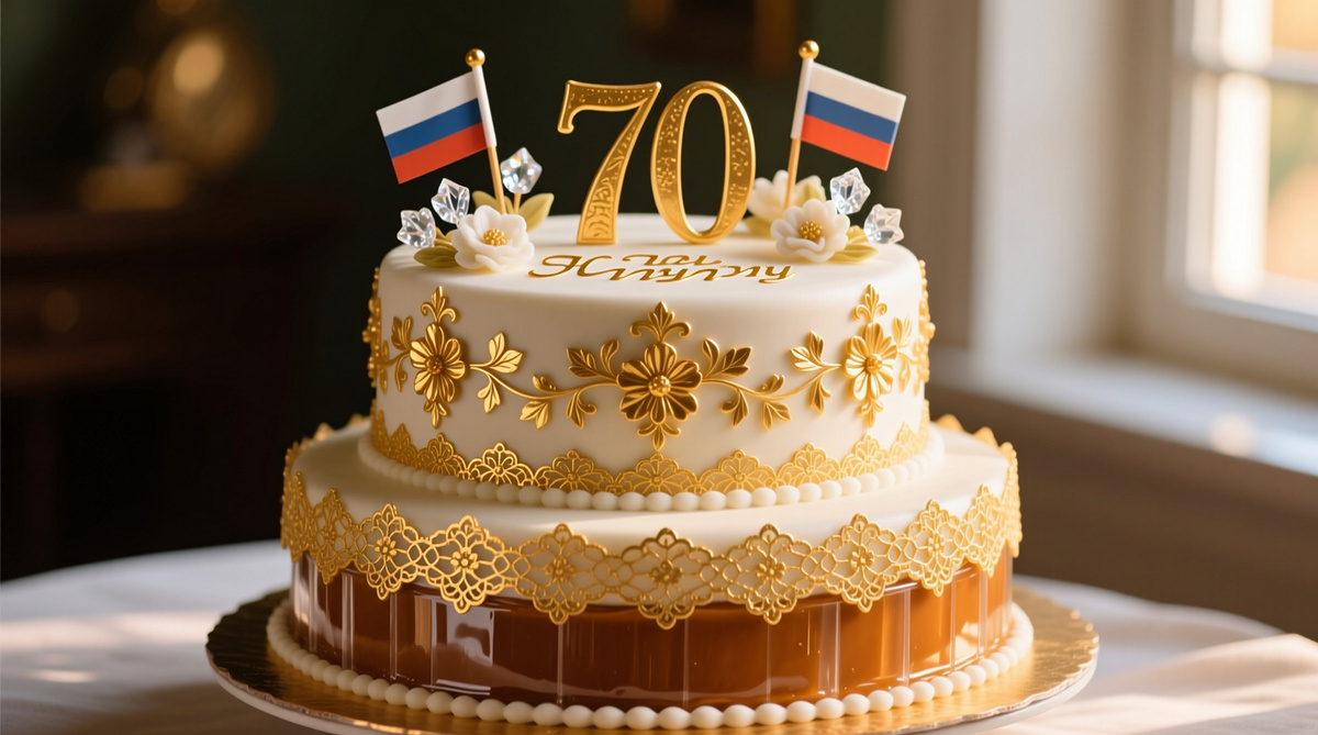 Юбилейный торт с карамельным кремом