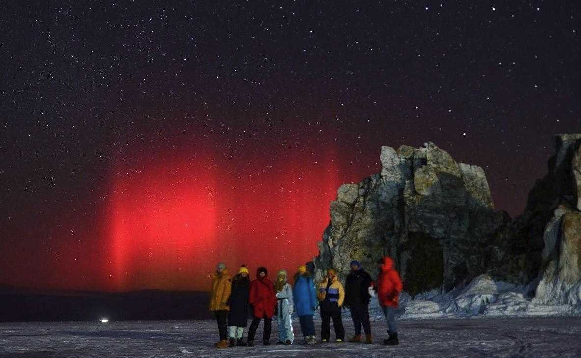 Красное полярное сияние, фото из сети.