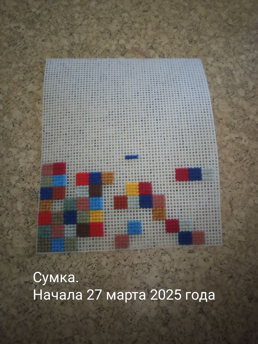 Сумка, вышитая крестиком   Что придумала - то связала