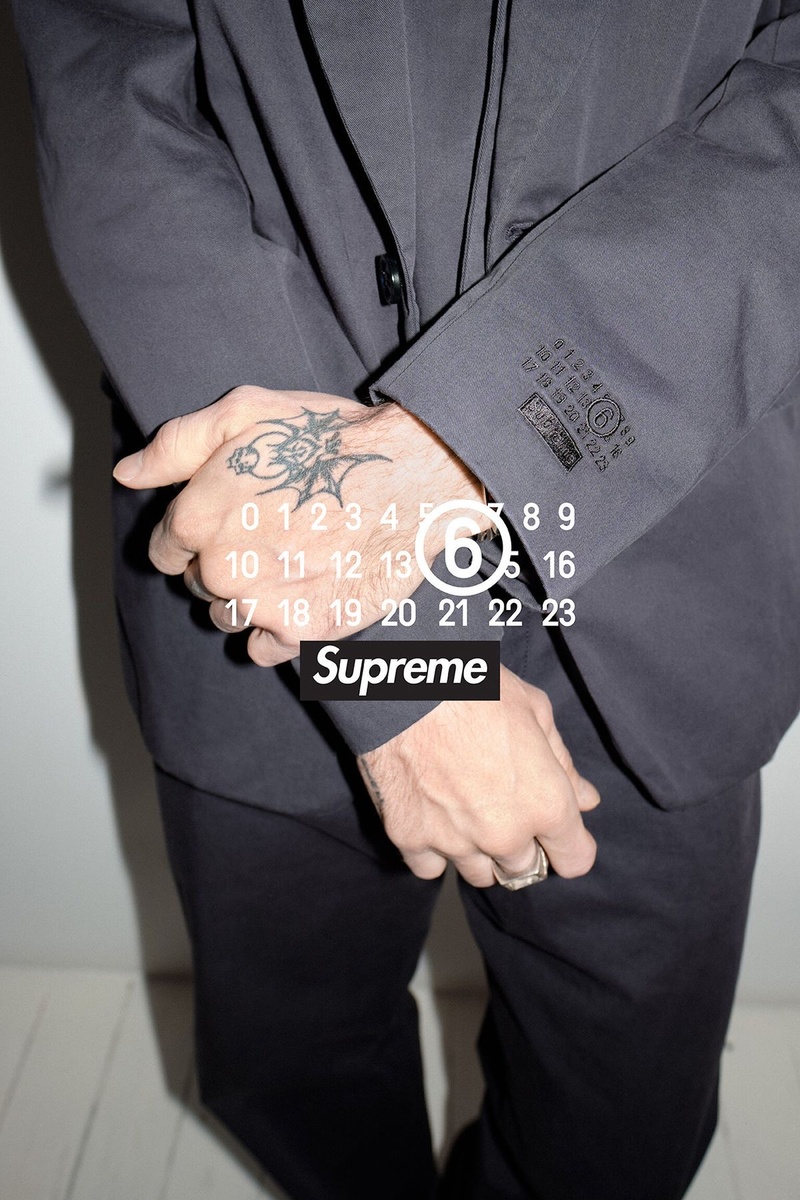 Один из постеров для анонса коллекции Supreme с одним из самых узнаваемых домов моды Maison Margiela