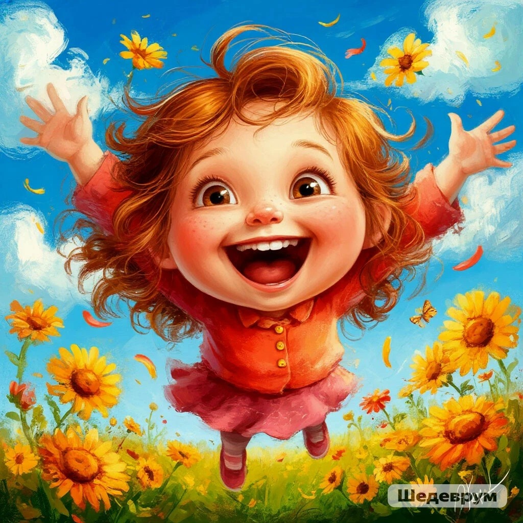 Так выглядит радость по версии нейросети Шедеврум. Сгенерировано по запросу автора. Для иллюстрации публикации и привнести красок и эмоций в серый день.