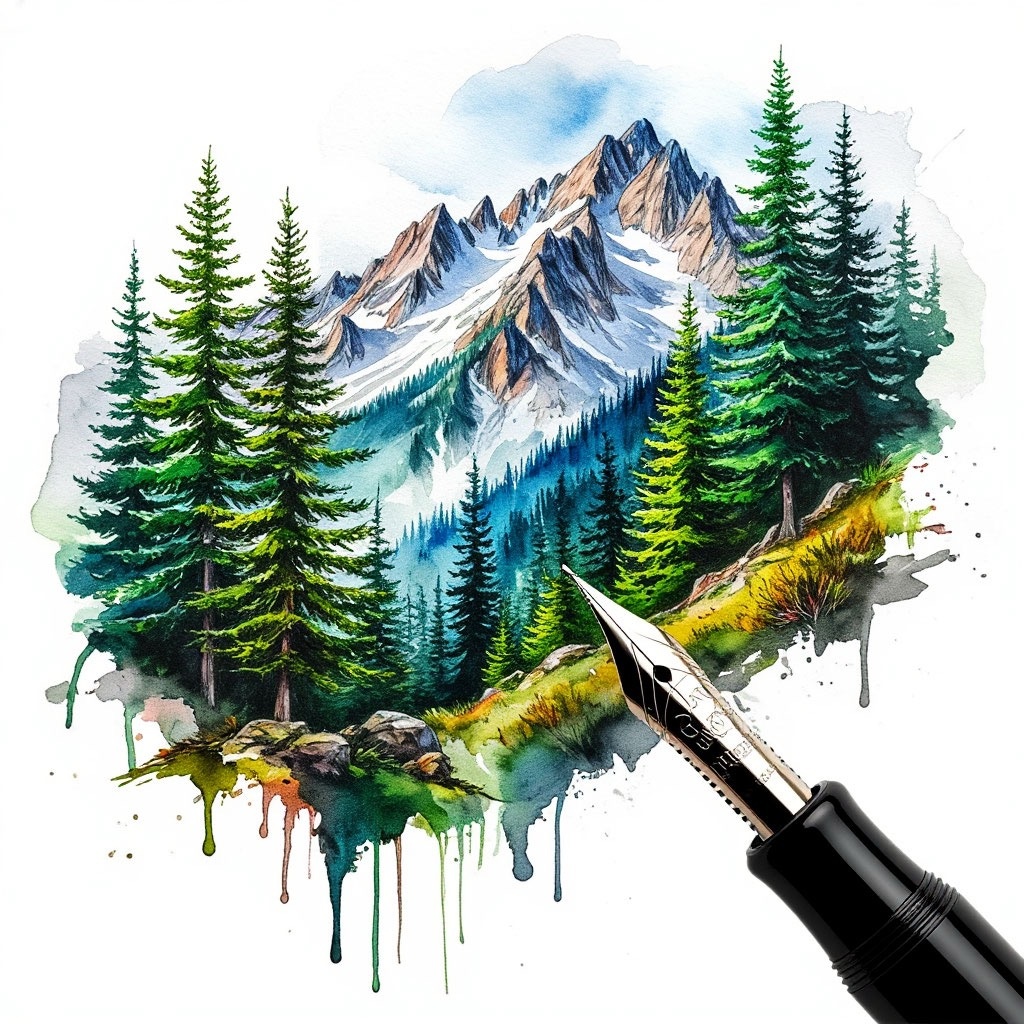 Иллюстрация автора: горный пейзаж