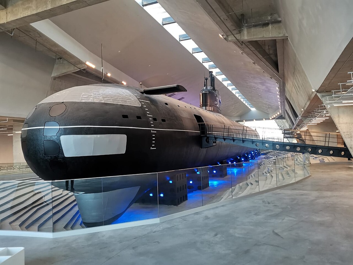 К-3 «Ленинский комсомол» в Музее военно-морской славы в Кронштадте, 30 июля 2023 года